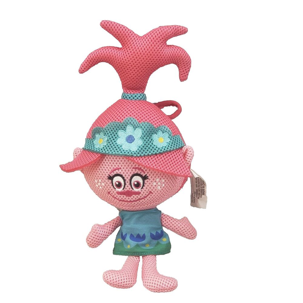 DreamWorks Trolls World Tour Poppy Bath Toy 14" Mesh Plush Doll Hasbro 2020